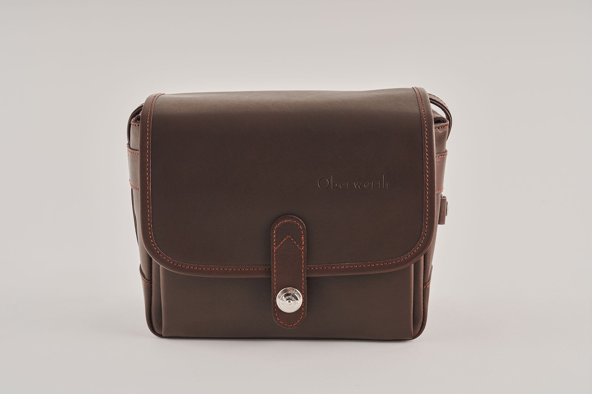 Camera bag FRANKFURT full leather dark brown !Trade fair good!